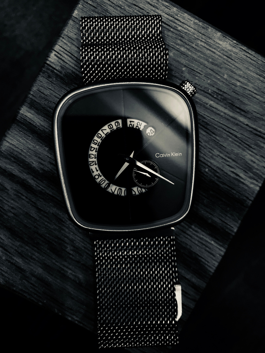 Black and Silver Wristwatch