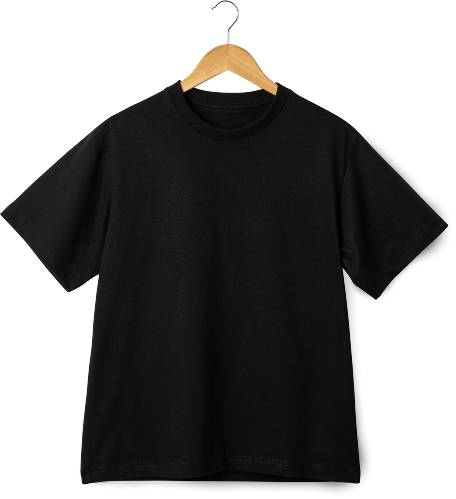 Black T shirt mockup hanging, Realistic t-shirt